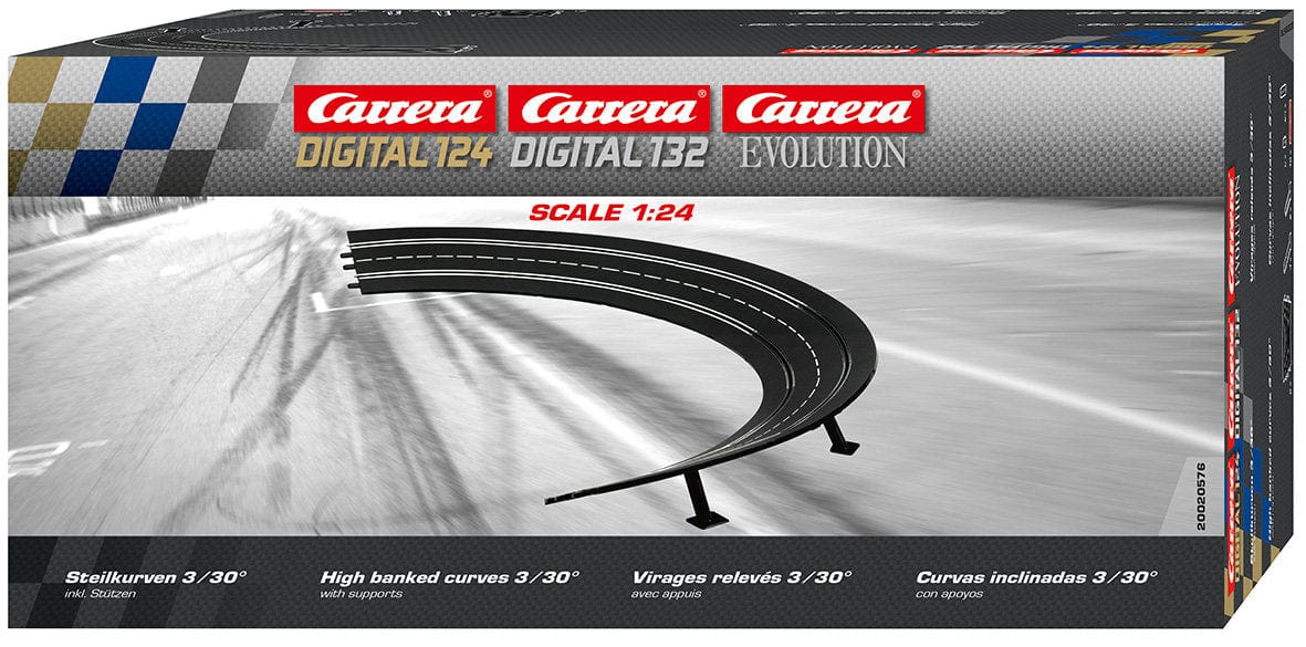 Carrera 20576 Evo/Digital High Banked Curve Track 3/30 (6pcs + Supports) - Hobbytech Toys