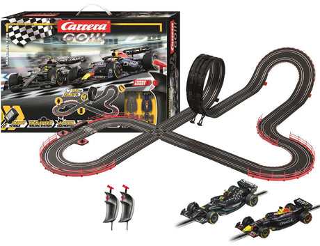 Carrera GO!!! 1/43 Max Competition F - 1 Mercedes AMG & Red Bull Slot Car Starter Set [62574] - Hobbytech Toys