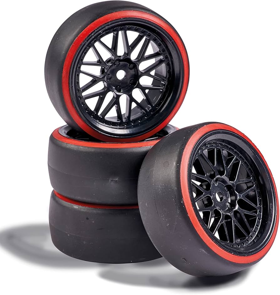 Carson 1/10 Drift Wheel Set Black/Red (4pcs) - Hobbytech Toys