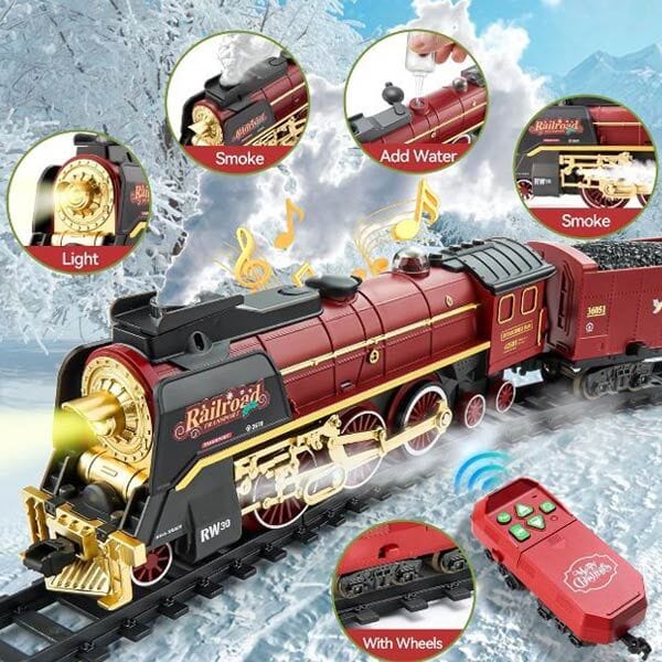Christmas Steam Train Diorama Gift Set with Lights & Steam