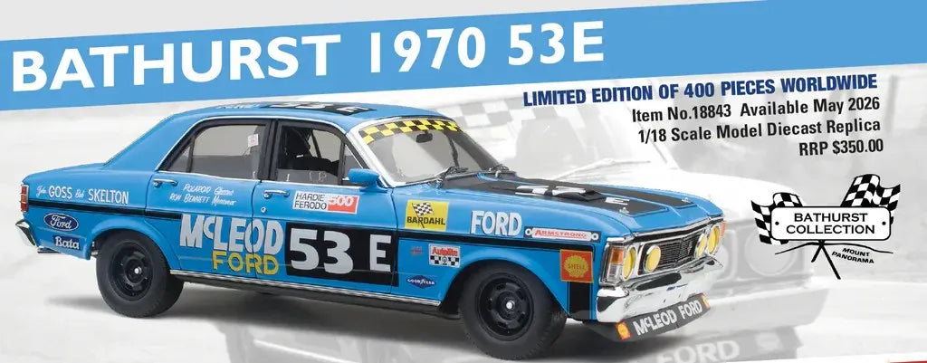 Classic Carlectables 1/18 1970 Ford XW Falcon 53E John Goss/Bob Skelton Diecast Model [18843]