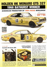 Classic Carlectables 18827 1/18 Holden HK Monaro GTS 327 1968 Bathurst Winner Diecast Model - Hobbytech Toys