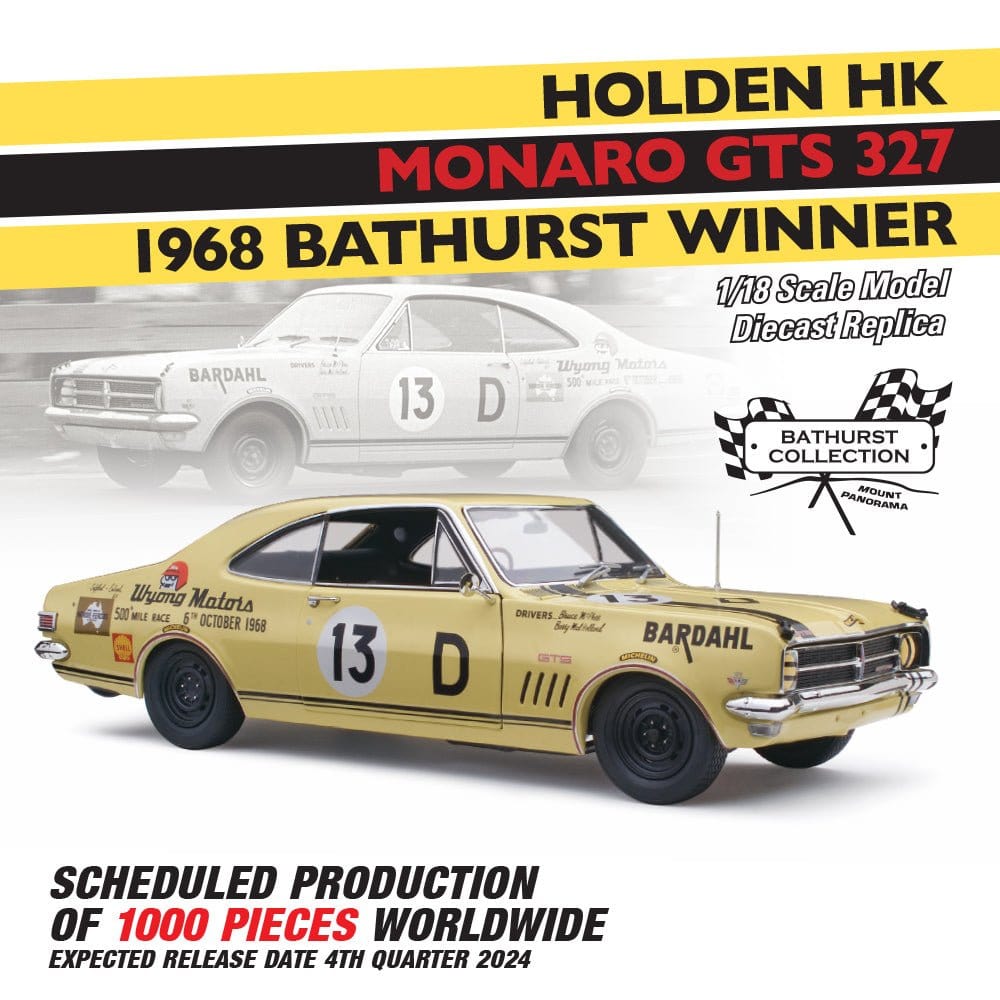 Classic Carlectables 18827 1/18 Holden HK Monaro GTS 327 1968 Bathurst Winner Diecast Model - Hobbytech Toys