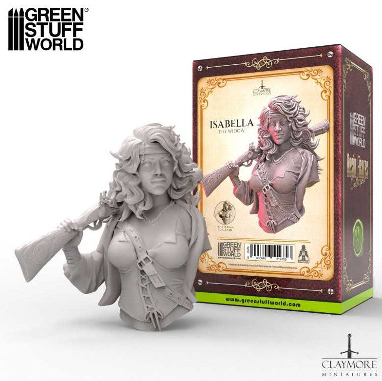 Green Stuff World 3D Printed - Isabella The Widow - Bust