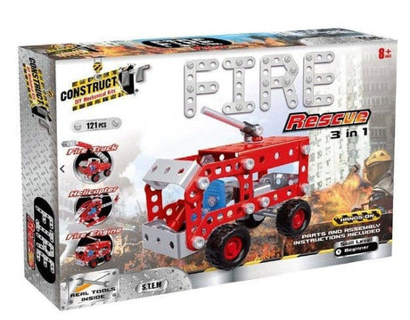 Construct It - Fire Rescue 3in1 - Metal Model Kit - Hobbytech Toys