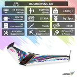 Dancing Wings 1.1m Boomerang Flying Wing Balsa RC Plane Kit (Motor,ESC,Servos Included)