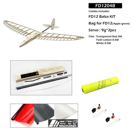 Dancing Wings 1.2m DLG Windrunner Balsa RC Plane Kit (Servos,Film Included)