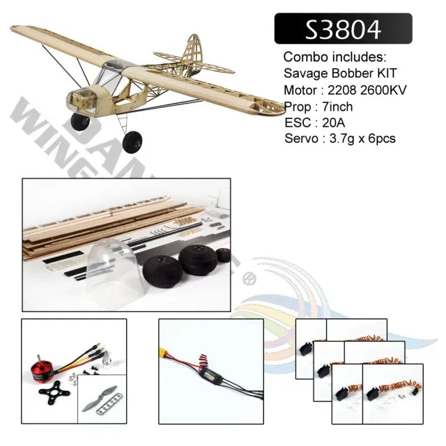 Dancing Wings Savage Bobber 1.0m RC Plane Kit (Motor,ESC,Servos Included)