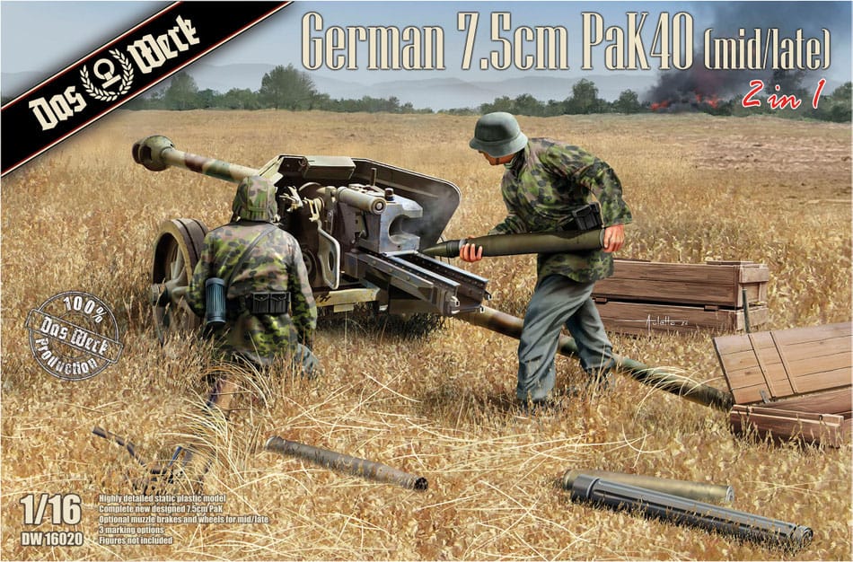 Das Werk DW16020 1/16 German 7.5cm PaK 40 model kit