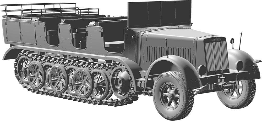 Das Werk 1/35 Mtl. Zgkrwg. 8t, Sd.Kfz. 7 w/ Crew Plastic Model Kit