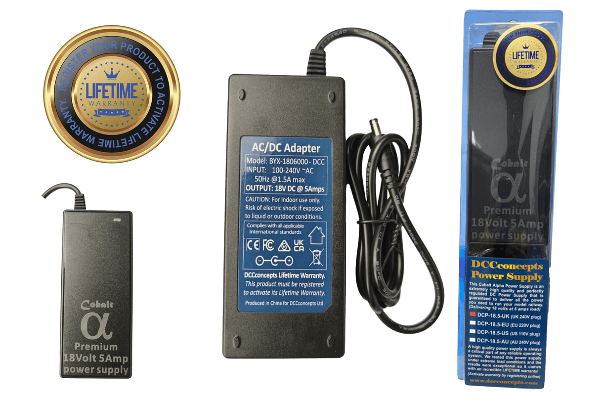 DCC Concepts Cobalt 18V DC 5A (AU) Premium Power Supply - Hobbytech Toys