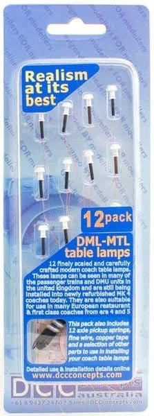 DCC Concepts DML - MTL - Working Table Lamps - BR and EU (12pcs) - Hobbytech Toys