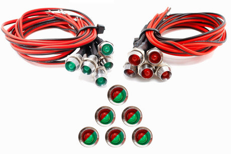 DCC Concepts LED - RGCP - Chrome Mounted Panel - Pre - Wired - Red/Green (6 Pack) - Hobbytech Toys