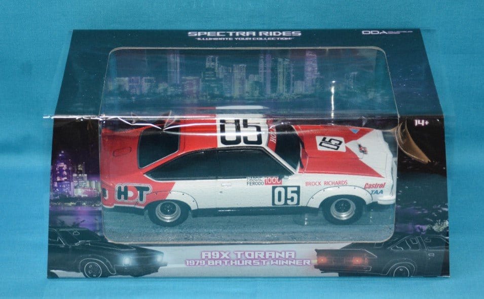 DDA 1/24 A9X Torana 1979 308 Bathurst Winner Brock Spectra Rides Light Up - Prebuilt Plastic Model - Hobbytech Toys
