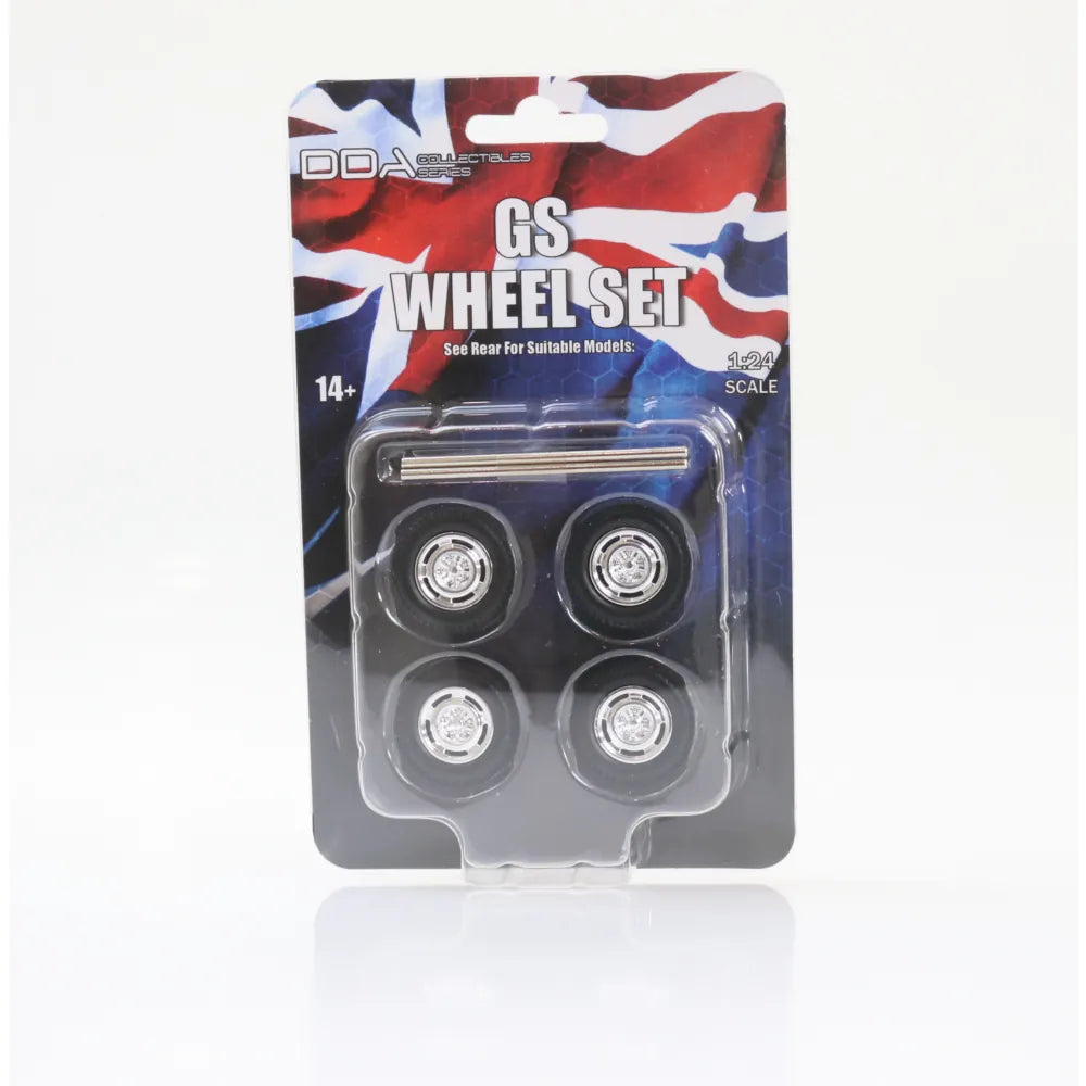 DDA 1/24 GS Wheels w/Tyres & Axles - Suits Standard Models - Holden HQ & HJ - Ford XW & XY (4pcs)