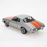 DDA 1/24 HQ Holden 2 Door Fully Detailed Diecast Model - Silver with Orange Stripe