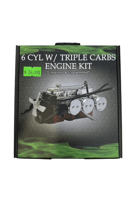 DDA 1/24 LC/LJ 6 Cyl Engine with Triple Carbs Plastic Kit Accessory Pack [DDA623A] - Hobbytech Toys