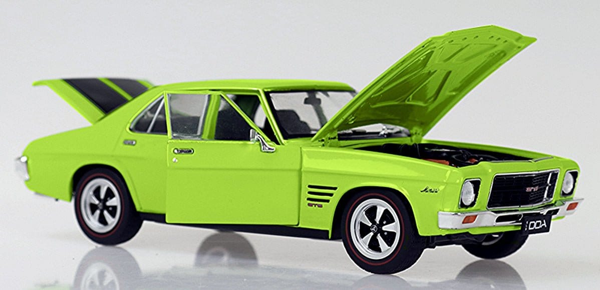 DDA 1/24 Lime Green HQ Holden GTS 4 Door Monaro - Fully Detailed Diecast Model - Hobbytech Toys