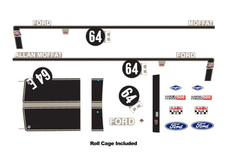 DDA 1/24 No.64E XW Ford Bathurst Decal Kit w/Roll Cage Accessory - Hobbytech Toys