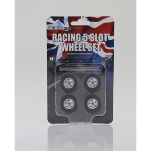 DDA 1/24 Racing 5 Slot Wheels w/Tyres & Axles - Suits Standard Models - Holden HQ & HJ - Ford XW & XY (4pcs) - Hobbytech Toys