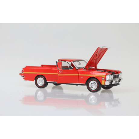 DDA 1/24 Red 1970 XW GTHO Ford Falcon Ute 351 T - Bar Auto - Fully Detailed Diecast Model - Hobbytech Toys