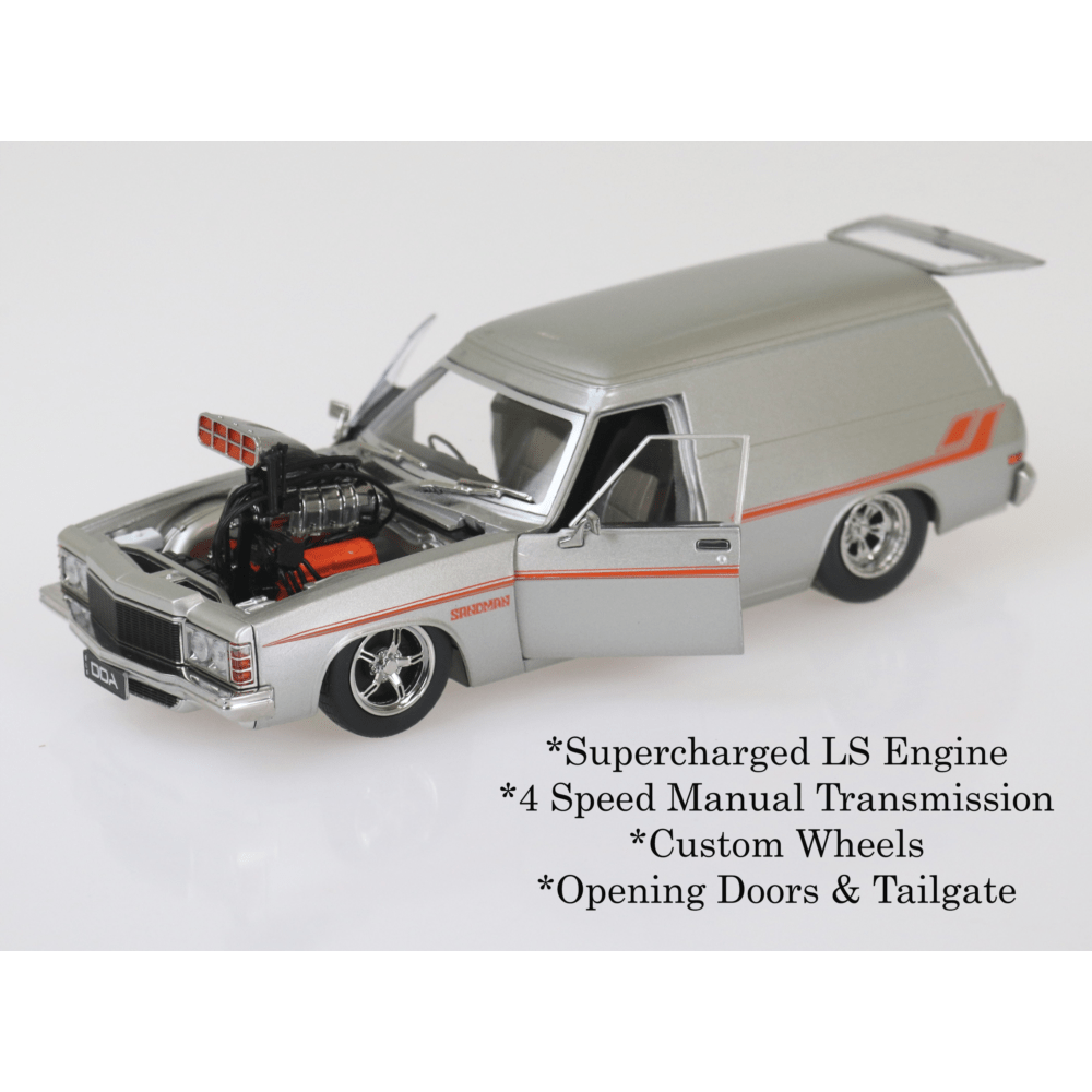 DDA 1/24 Silver Holden HZ Panel Van w/Supercharged LS Engine Diecast Model