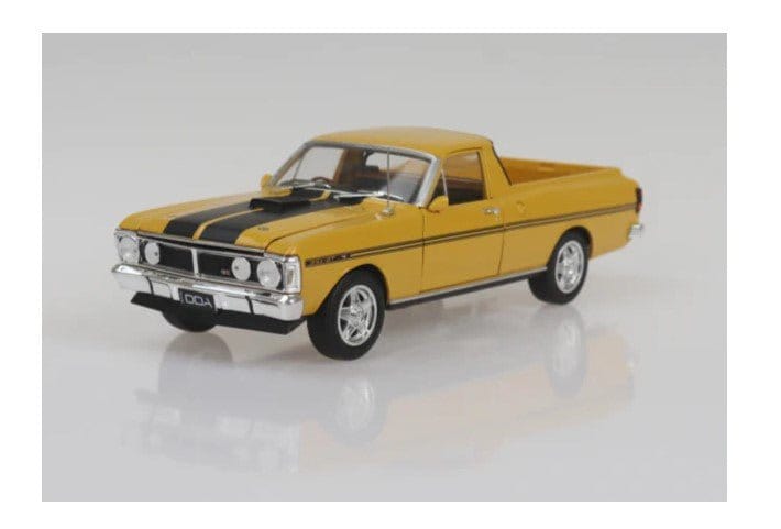 DDA 1/24 Yellow Ochre 1971 XY GTHO Ford Falcon Ute 351 T - Bar Auto Diecast Model - Hobbytech Toys