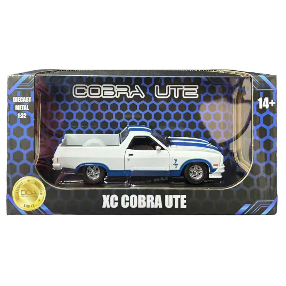 DDA 1/32 White w/Blue Stripes XC Cobra Ford Ute Diecast Model