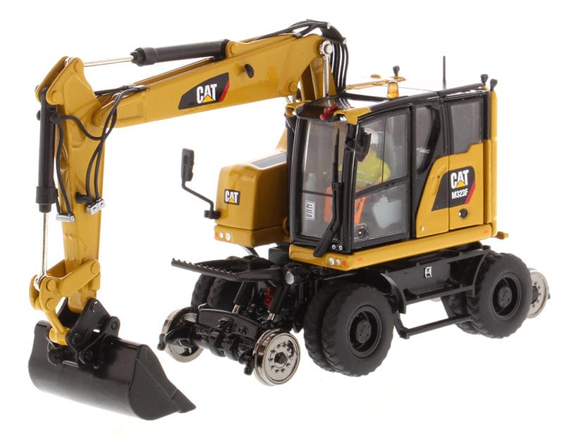 Diecast Masters 1/50 Cat M323F Railroad Wheeled Excavator Cat Yellow