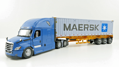 Diecast Masters 1/50 Freightliner New Cascadia w/40ft Container - Blue