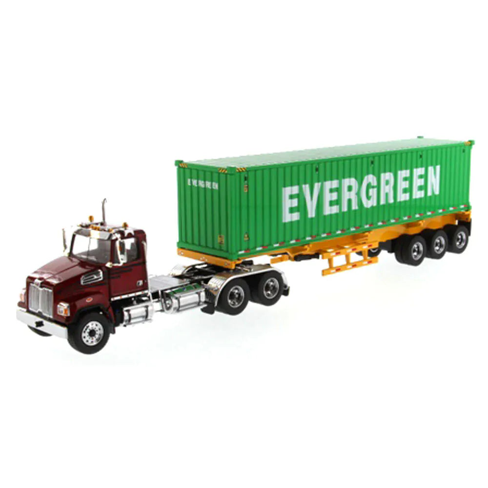 Diecast Masters 1/50 Western Star 4700 Red w/ 40ft Container