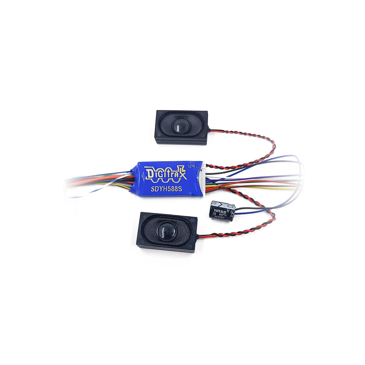 Digitrax SDYH588ST High-Capacity Sound Decoder 5 Amp, 8 Function Dual 8 Ohm Box Speaker
