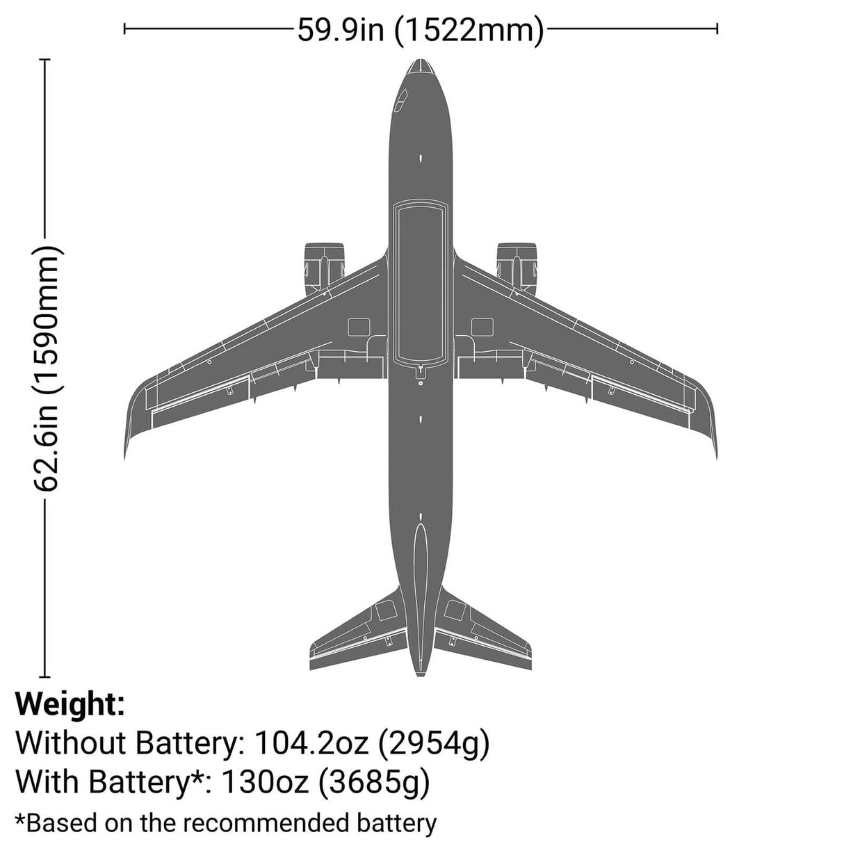 E-Flite Airbus A320neo 1.5m Airliner Twin 64mm EDF, BNF Basic [EFL-1493]