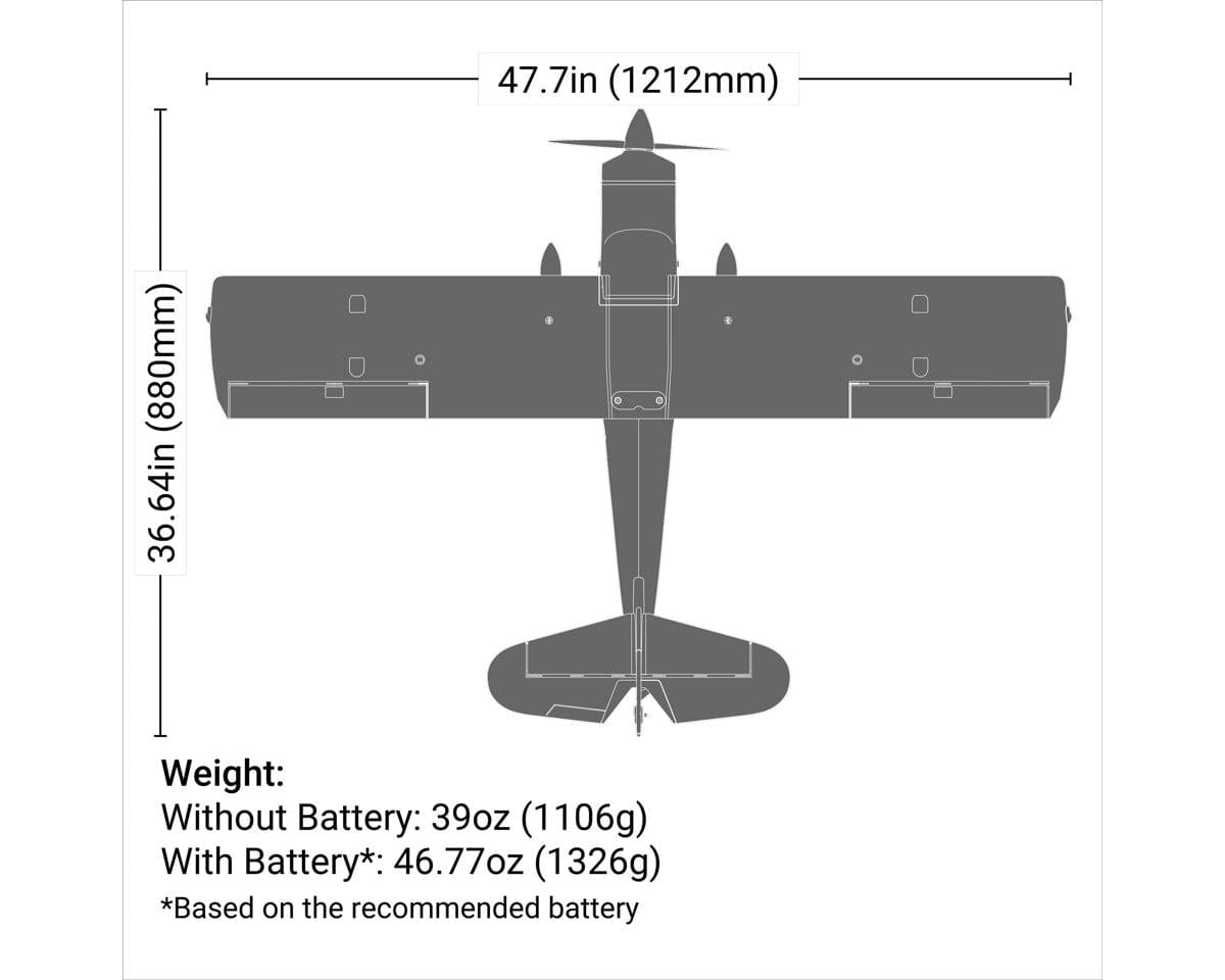 E - Flite Decathlon RJG 1.2m RC Plane, BNF Basic - Hobbytech Toys