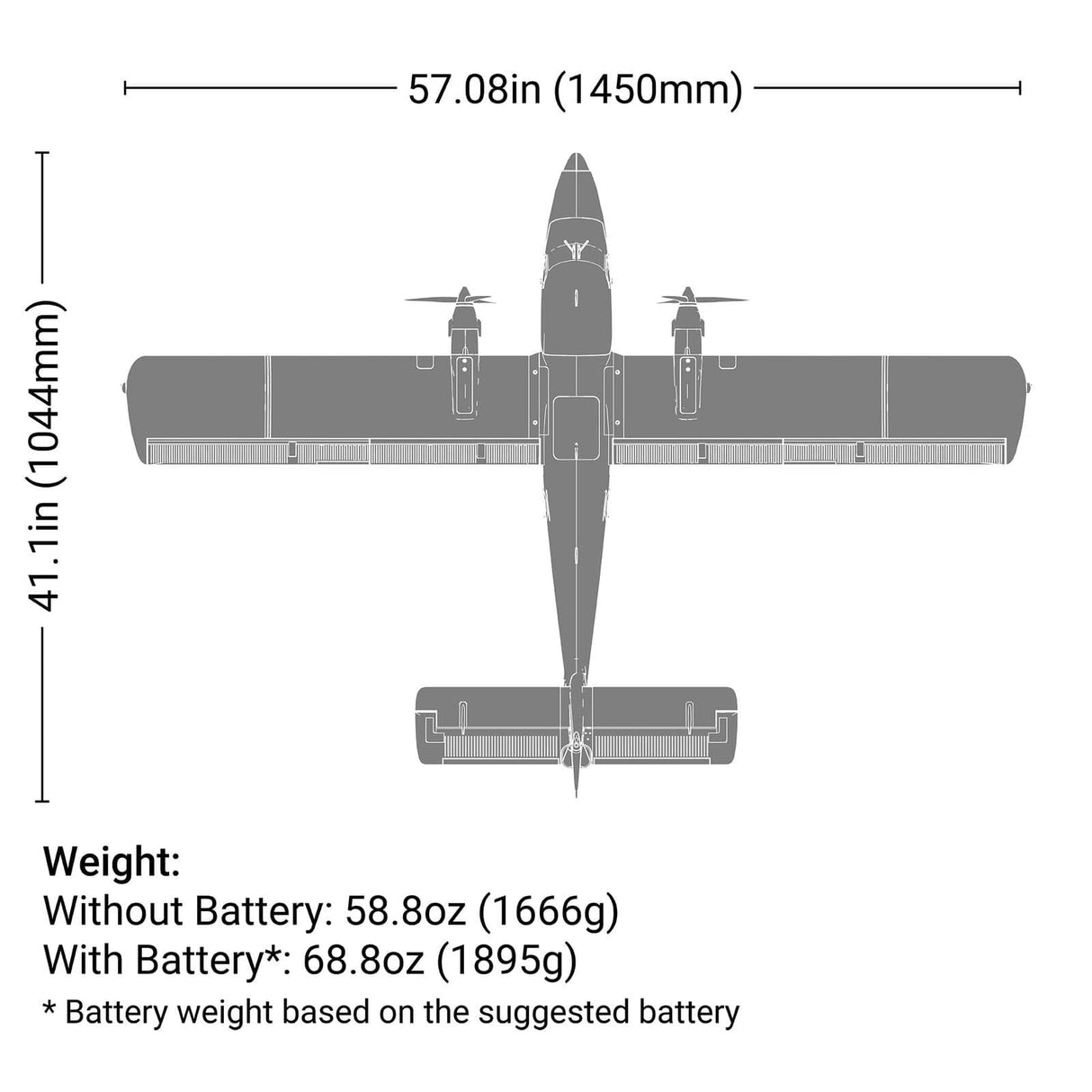 E-Flite DHC-6 Twin Otter 1.4m RC Plane, BNF Basic [EFL32050]