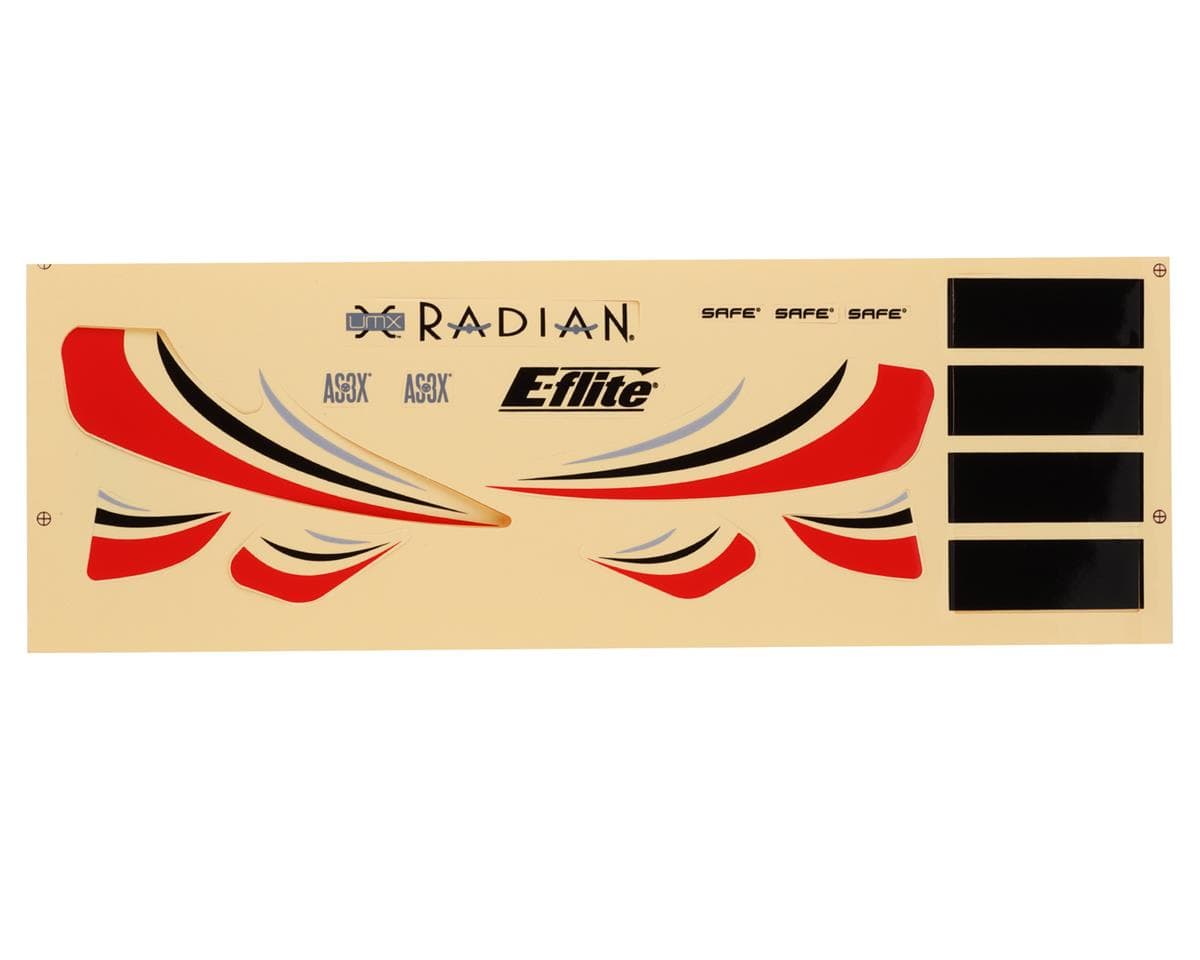 E-flite UMX Radian red decal sheet EFLU2904