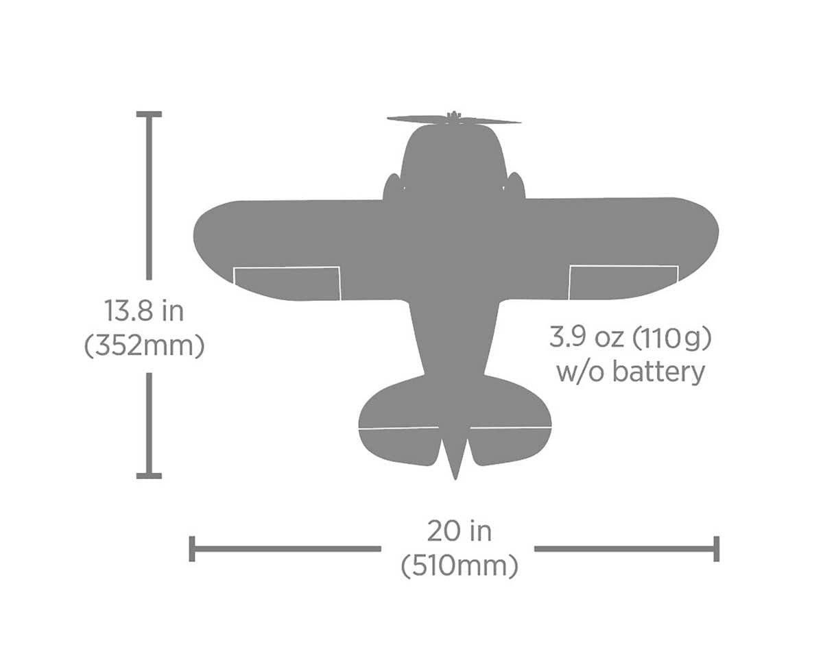 E-Flite UMX Gee Bee R-2 510mm RC Plane, BNF Basic [EFLU61500]
