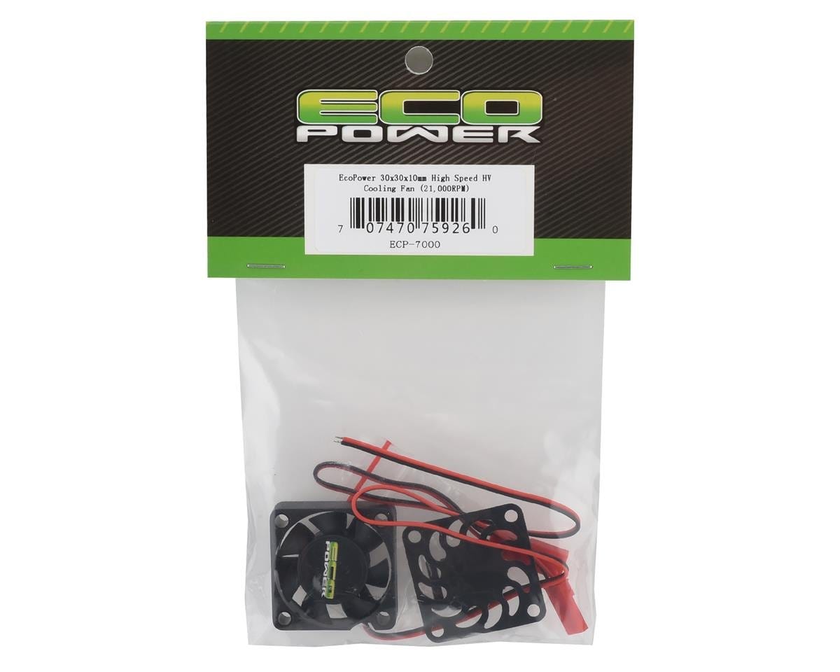 EcoPower 30x30x10mm High Speed High Volt Cooling Fan (21,000RPM) - Hobbytech Toys