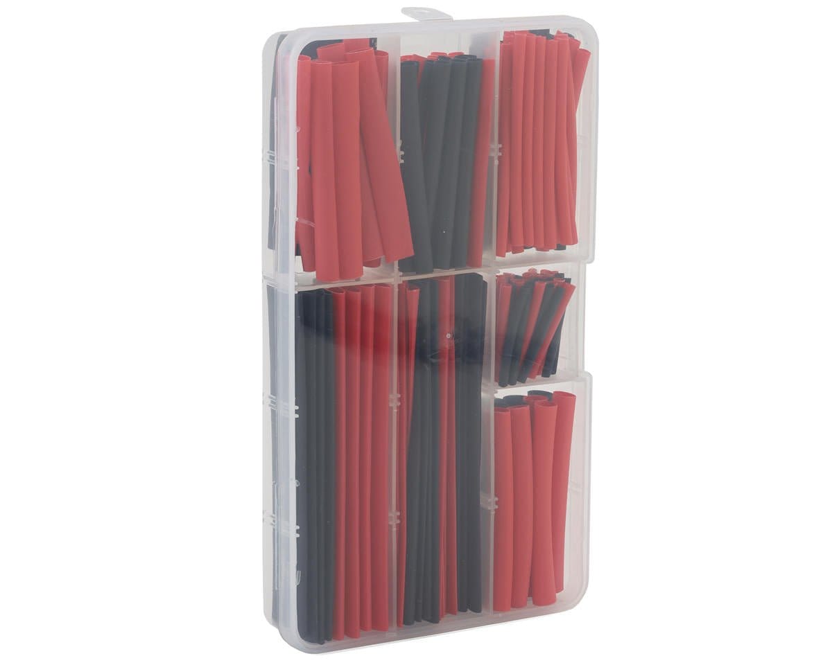 EcoPower Heat Shrink Tubes w/Plastic Case (Black & Red) (150pc Pack) - Hobbytech Toys