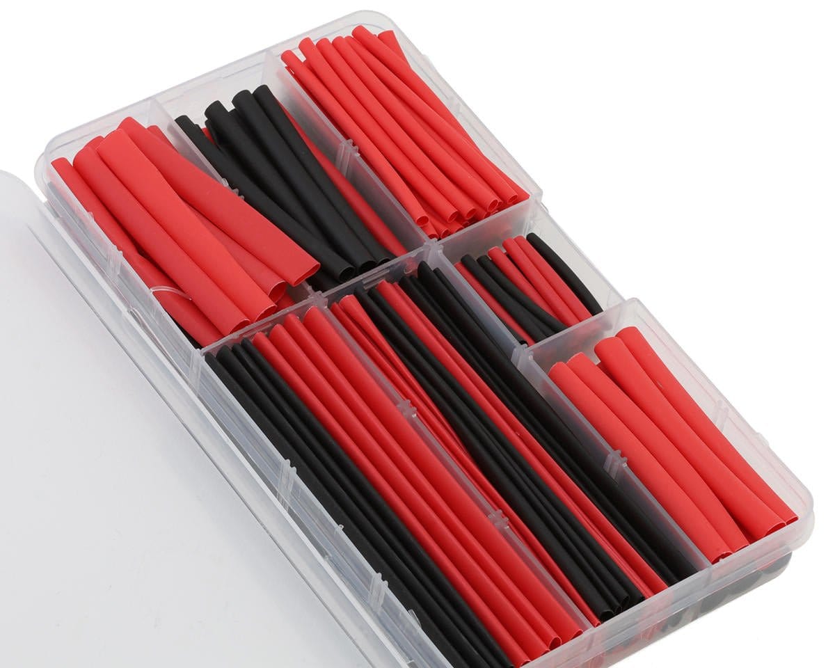 EcoPower Heat Shrink Tubes w/Plastic Case (Black & Red) (150pc Pack) - Hobbytech Toys