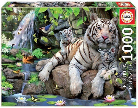 Educa White Tigers Of Bengal 1000pc Puzzle - Hobbytech Toys