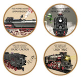 Electric Steam Train Set with Lights & Steam Effect