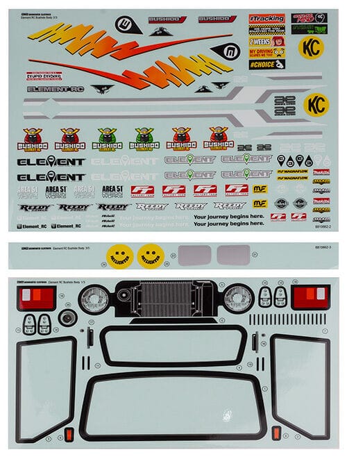 Element RC Bushido+ Body Decal Sheets [42197]