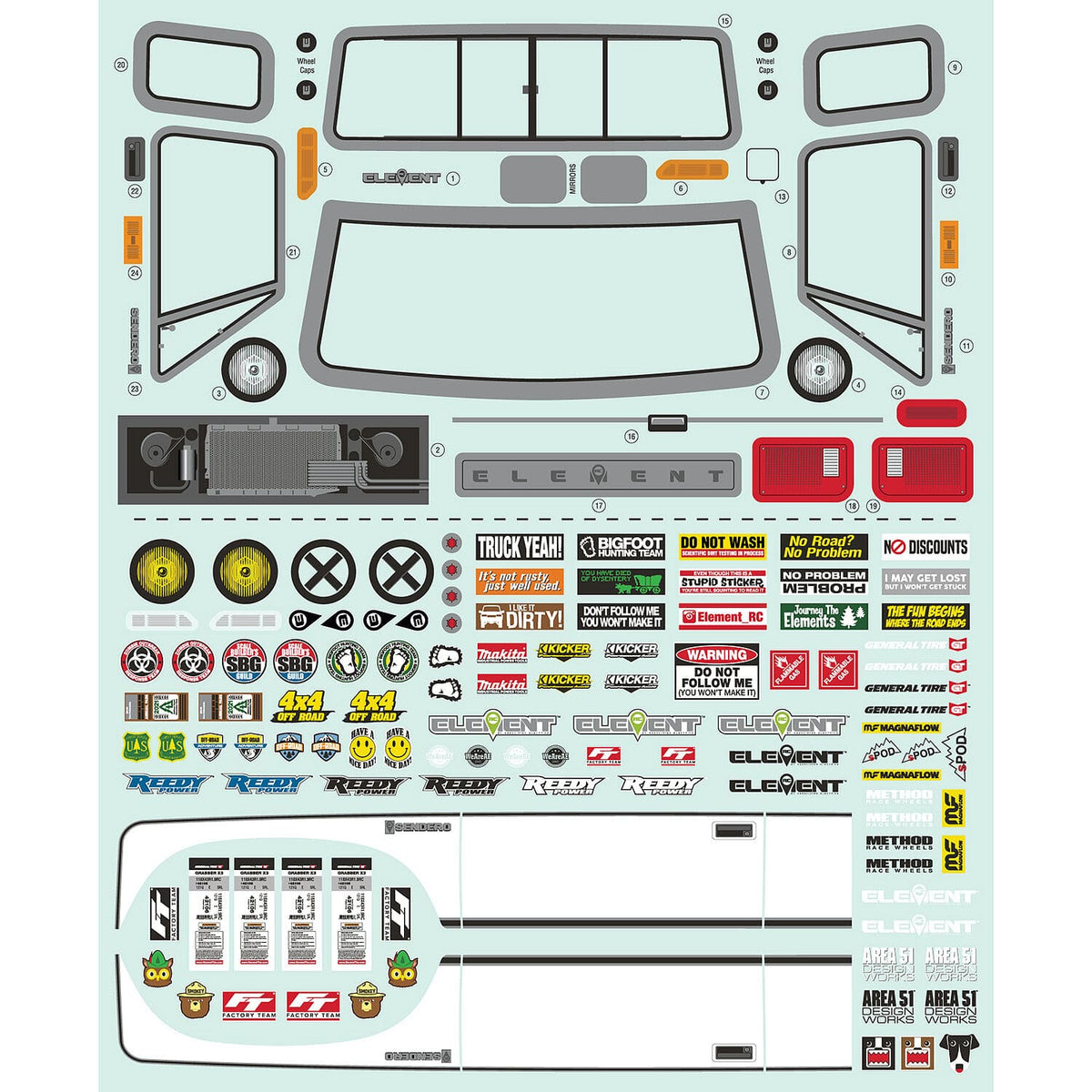 Element RC Sendero HD Decal Sheet [42237]