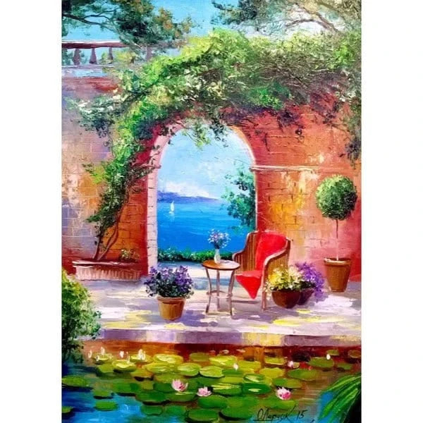Enjoy Sea View Through the Arch 1000pc Jigsaw Puzzle - Hobbytech Toys