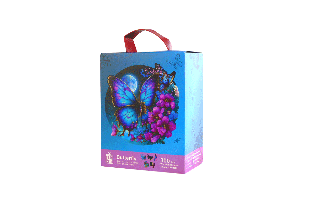Escape Welt Butterfly Flowers 300pc Wooden Jigsaw Puzzle - Hobbytech Toys