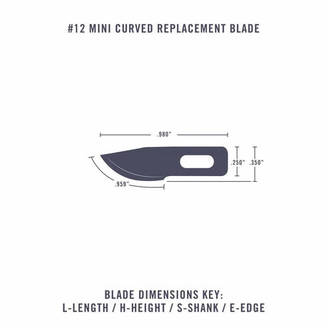 Excel 20012 NO. 12 Light Duty Mini Curved Blade (5pcs) Excel TOOLS