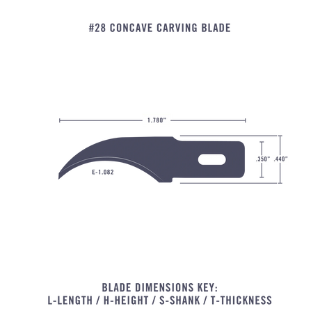 Excel 20028 NO. 28 Concave Carving Blade (5pcs) Excel TOOLS