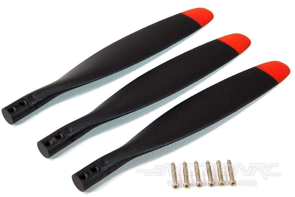 FlightLine 12x7 3 - Blade Electric Propeller Blades (Reverse) - Red Tip [P412071R] - Hobbytech Toys