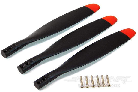 FlightLine 12x7 3 - Blade Electric Propeller Blades (Reverse) - Red Tip [P412071R] - Hobbytech Toys